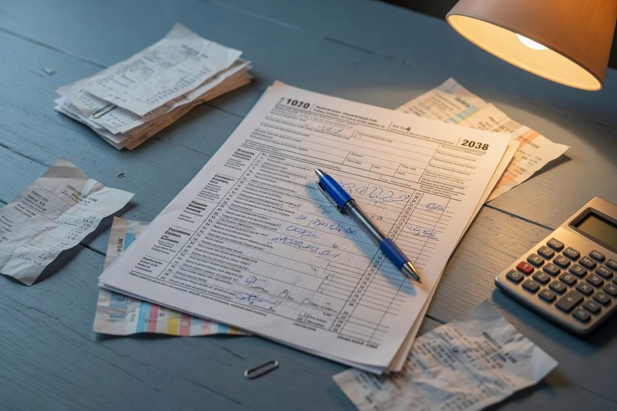 Schedule C expense categories like home office and mileage reduce taxable income.